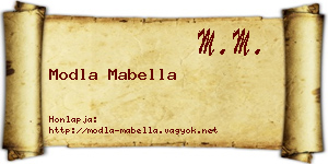 Modla Mabella névjegykártya